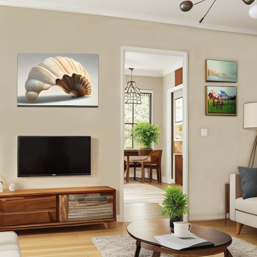 リラックスの海岸沿いのシーシェルアートデコール メタルプリント