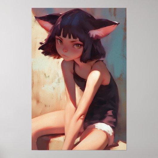 リラックスの猫 ポスター (正面)