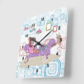 リラックスの スクエア壁時計 (傾斜)