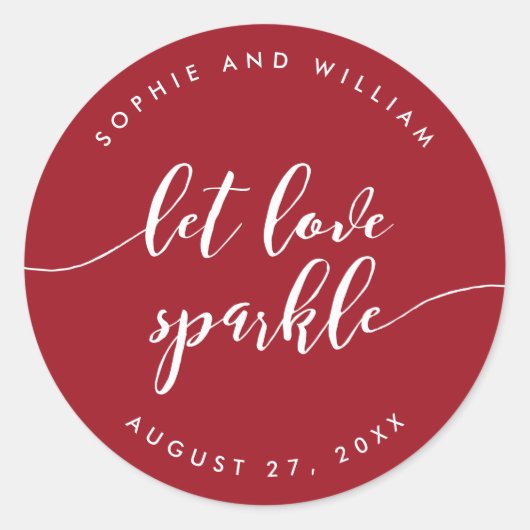 リラックススクリプトLet Love Sparkleカスタム結婚 Color's ラウンドシール (正面)