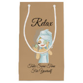 リラックススパをテーマにした抱き枕 スモールペーパーバッグ (正面)