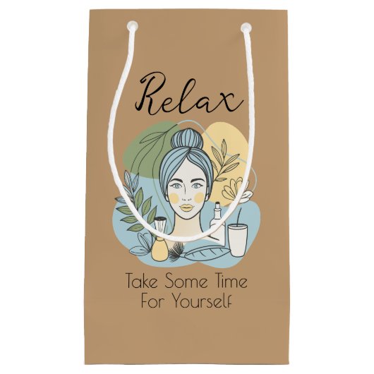 リラックススパをテーマにした抱き枕 スモールペーパーバッグ (正面)