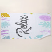 リラックスブラシ |熱帯ビーチタオル ビーチタオル (正面)