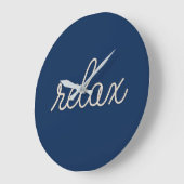 リラックスロープ文字オンブルー ラージ壁時計 (傾斜)