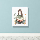 リラックス女の子ボス キャンバスプリント (インサイチュ (ウッドフロア))