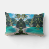 「リラックス島の雰囲気と遠くにドリフト」 ランバークッション (裏面)