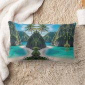 「リラックス島の雰囲気と遠くにドリフト」 ランバークッション (ブランケット)