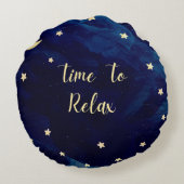 リラックス引用文 – スターリーナイトスカイインスピレーション ラウンドクッション (裏面)