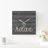 リラックス文字航海のと綱 スクエア壁時計 (ホーム)