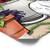 リラックス日 | コーヒー、ネコ、植物を持つ女性 ポスター (コーナー)