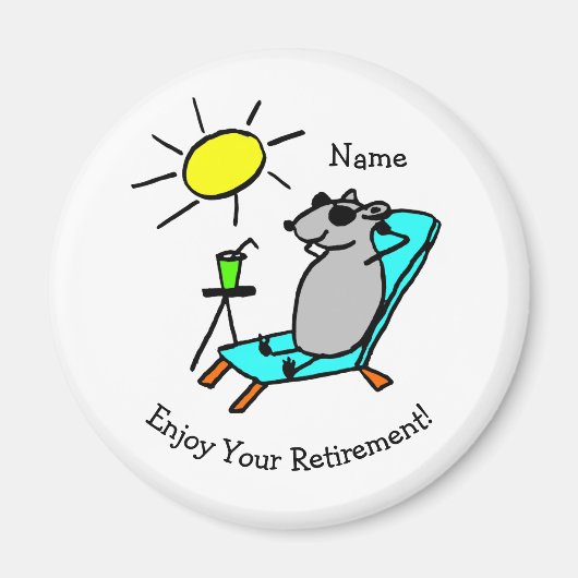 リラックス楽しむ退職おもしろい マグネット (正面)