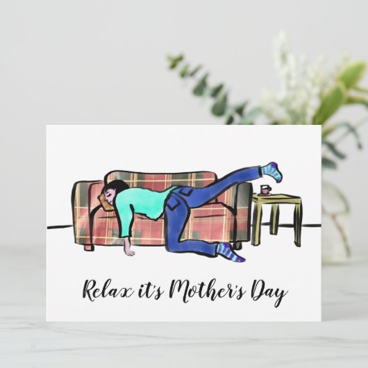リラックス母の日のおもしろいことわざ シーズンカード (スタンド正面)