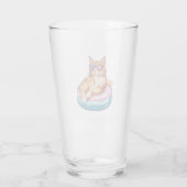 リラックス猫の夏の雰囲気 プールサイドの面白い子猫 タンブラーグラス (裏面)