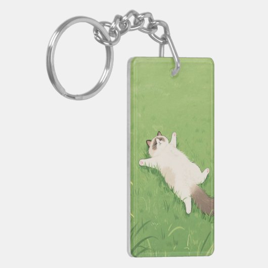 リラックス猫 キーホルダー (正面左)