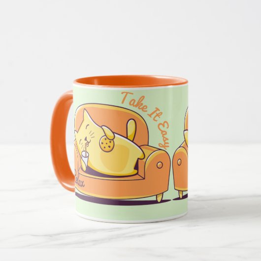 リラックス猫 マグカップ (正面左)
