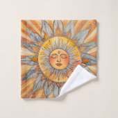 リラックス禅坊かわいらし保が琥珀の丹日を焼いた バスタオルセット (ウォッシュタオル)