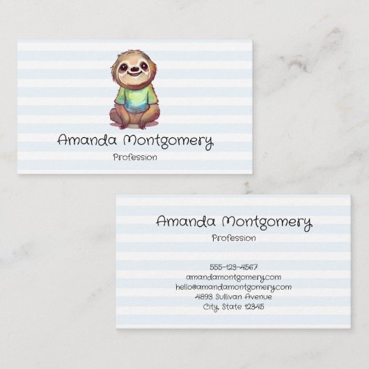 リラックス笑うナマケモノ 名刺 (正面/裏面)