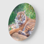 リラックス虎 ラージ壁時計 (傾斜)