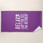 リラックス見てよ退職した ビーチタオル (正面)