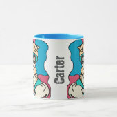 リラックス通りレトロ猫 | おもしろい マグカップ (中央)