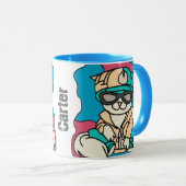 リラックス通りレトロ猫 | おもしろい マグカップ (正面右)