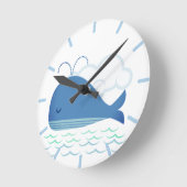 リラックス鯨 ラウンド壁時計 (傾斜)