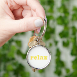 リラックス黄カッコいい文字おもしろい素晴らしい キーホルダー