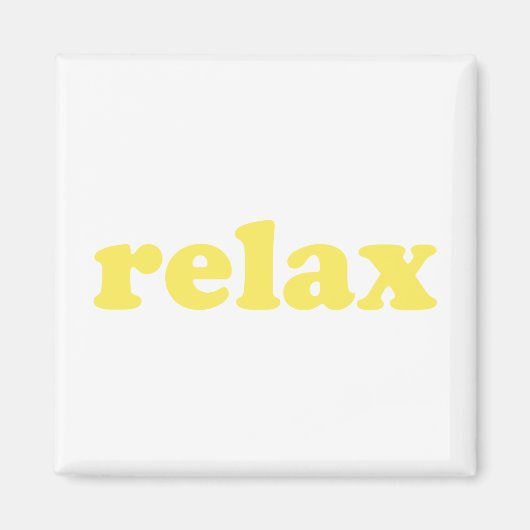 リラックス黄モダンクールタイポグラフィおもしろい マグネット (正面)