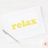 リラックス黄モダンクールタイポグラフィおもしろい 長方形シール (封筒)