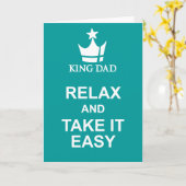 リラックス&それを取る簡単父の日のティール（緑がかった色）グリーンカード カード (黄色い花)