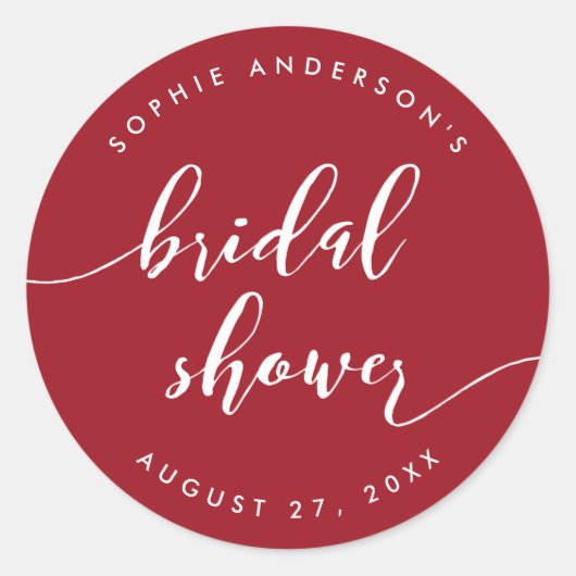 リラックス スクリプト ブライダル シャワー カスタム背景色 ラウンドシール (正面)