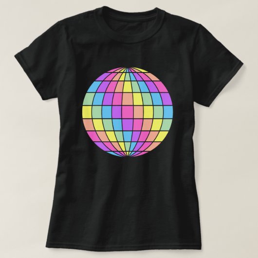 リラックス パステル ディスコ ボール Tシャツ (デザイン正面)