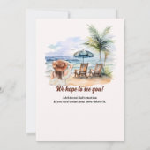 リラックス＆リタイア トロピカルビーチ 女性の退職祝い 招待状 (裏面)