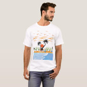 リラックス&リフレッシュ 夏の楽園デザイン Tシャツ (正面フル)