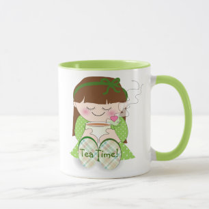 リラックス!可愛いかわいい女リラックスの子とお茶/コーヒー マグカップ