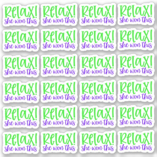 リラックス!彼女が勝ったのは、ビニールシール シール (正面)