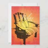 リラックス 赤 オレンジ アディロンダック チェアー 夏 ビーチ テーマ 招待状 (裏面)