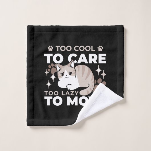 リラックス&Lazy Vibes for猫好きデザイン ウォッシュタオル (ウォッシュタオル)