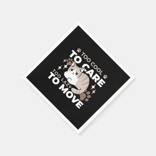 リラックス&Lazy Vibes for猫好きデザイン スタンダードカクテルナプキン (角)