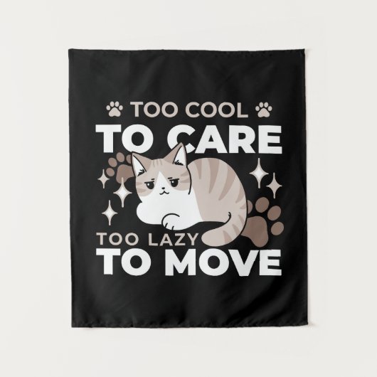 リラックス&Lazy Vibes for猫好きデザイン タペストリー (正面)