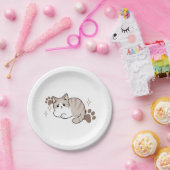 リラックス&Lazy Vibes for猫好きデザイン ペーパープレート (パーティー)