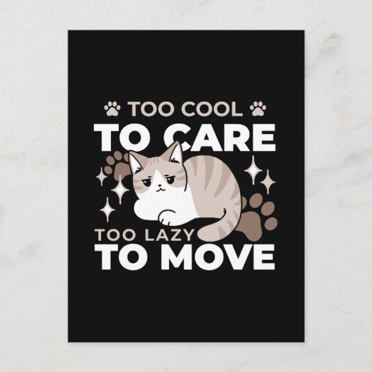 リラックス&Lazy Vibes for猫好きデザイン ポストカード (正面)