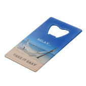 リラックス- Take it簡単ステンレス鋼ボトルオープナー クレジットカード栓抜き (裏面アングル)