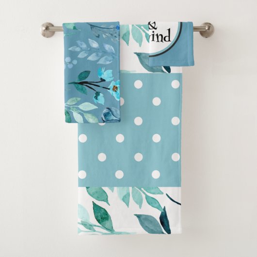 リラックス&Unwindティール(緑がかった色)デザイナパターン(の模様が)ある バスタオルセット (インサイチュ)