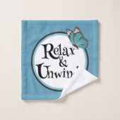 リラックス&Unwindティール(緑がかった色)デザイナパターン(の模様が)ある バスタオルセット (ウォッシュタオル)