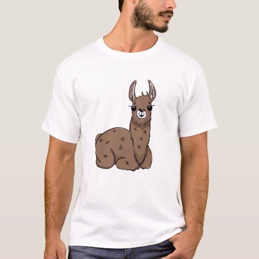 リラックスCartoon Llama - Cozy Animal Tシャツ (正面)