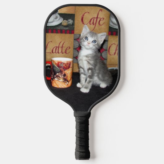 リラックスDrink CoffeeとPickleballはCatと言う ピックルボールラケット (正面)
