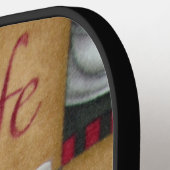 リラックスDrink CoffeeとPickleballはCatと言う ピックルボールラケット (左詳細)