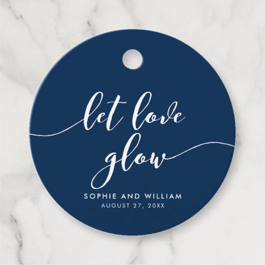 リラックスLove Glow編集可能カラー結婚の フェイバータグ (正面)