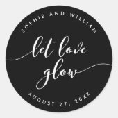 リラックスLove Glow編集可能カラー結婚の ラウンドシール (正面)